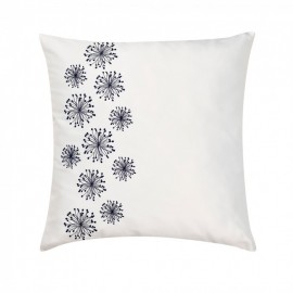 Perna brodata PB flori 07 ALB cu broderie bleumarin